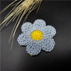 Blue Flower Embroidered kids trim Patch For Garment 2020