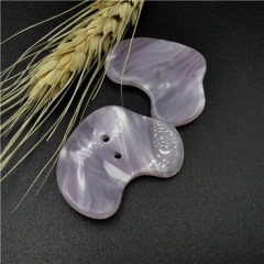 Special-shaped purple 2 holes resin button for garment