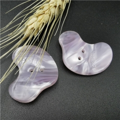 Special-shaped purple 2 holes resin button for garment