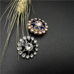 flower shape with diamond jeans metal button