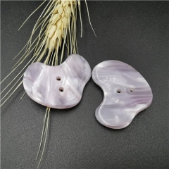 Special-shaped purple 2 holes resin button for garment