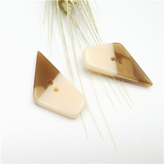 Special-shaped 2 holes beige plastic button for blouse