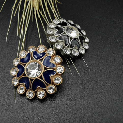 flower shape with diamond jeans metal button