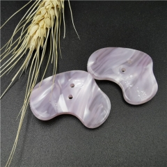 Special-shaped purple 2 holes resin button for garment