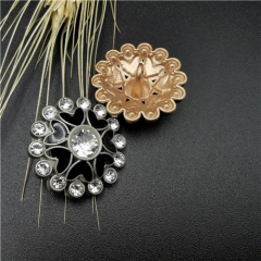 flower shape with diamond jeans metal button