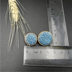 blue woven round shank decoration button