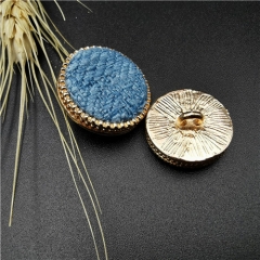 blue woven round shank decoration button