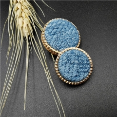 blue woven round shank decoration button