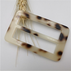 fashion beige leopard-print resin buckle 2020