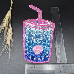 fashion sequin cup cup patch with hot fix