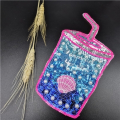 fashion sequin cup cup patch with hot fix