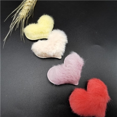 small heart fur kids trim sew on garment