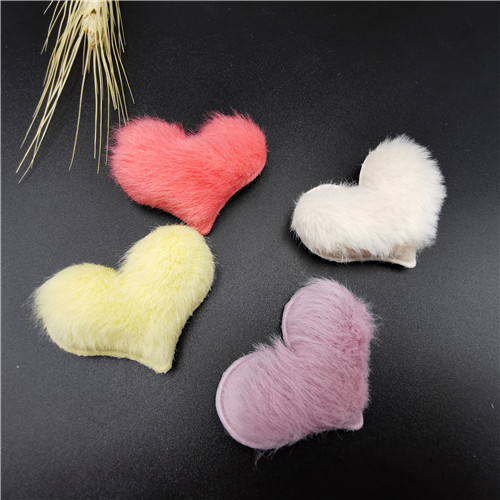 small heart fur kids trim sew on garment