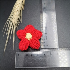 red embroidered flower kids trim patch