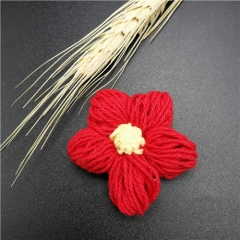 red embroidered flower kids trim patch