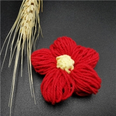 red embroidered flower kids trim patch