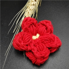 red embroidered flower kids trim patch