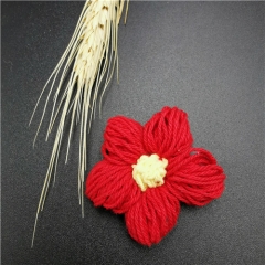 red embroidered flower kids trim patch