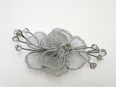 hot sale organza flower bow with beads patches