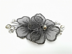 hot sale organza flower bow with beads patches