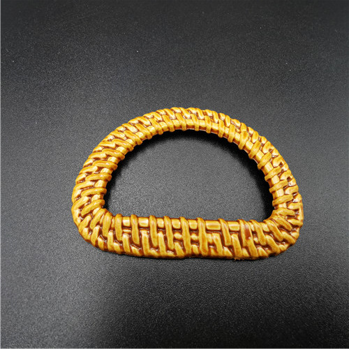 hot sale faux rattan D shape belt buckle