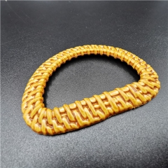 hot sale faux rattan D shape belt buckle