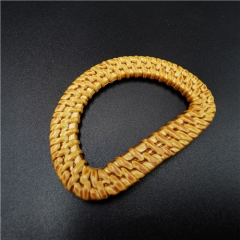 hot sale faux rattan D shape belt buckle