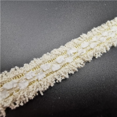 hot sale white border tape with gold lurex