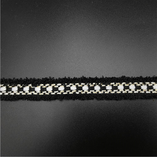 black bilateral braid wool 17mm narrow woven tape