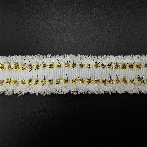 metallic yarn lace woven webbing tape