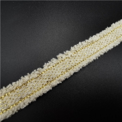 polyester metallic tassel ribbon french style