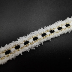 polyester tassel metallic 15mm narrow woven tape