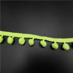 fashion neon green fringe pompom lace trimming