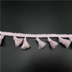 pink metallic tassle lace for garment decoration