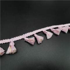 pink metallic tassle lace for garment decoration