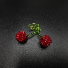 embroidered beaded cherry trimming