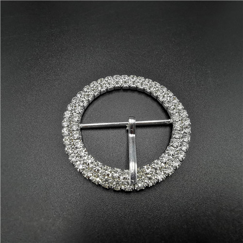 round shiny diamond metal buckle