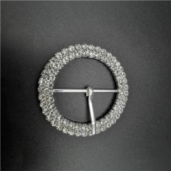 round shiny diamond metal buckle