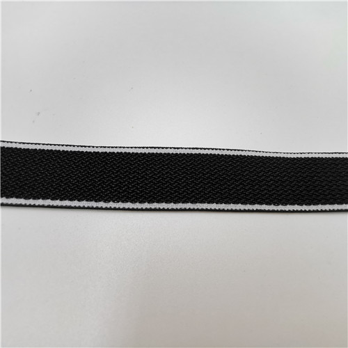 25mm black and white stripe woven waist elastic band