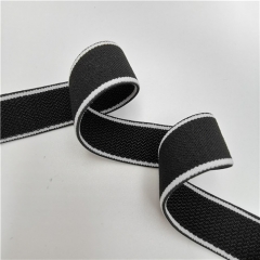 25mm black and white stripe woven waist elastic band