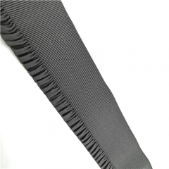 pleated black elastic woven tape trims