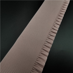 pleated pink elastic band garment trims