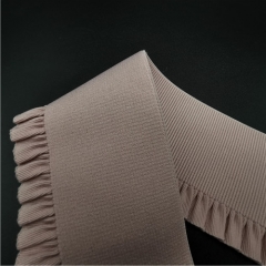 pleated pink elastic band garment trims