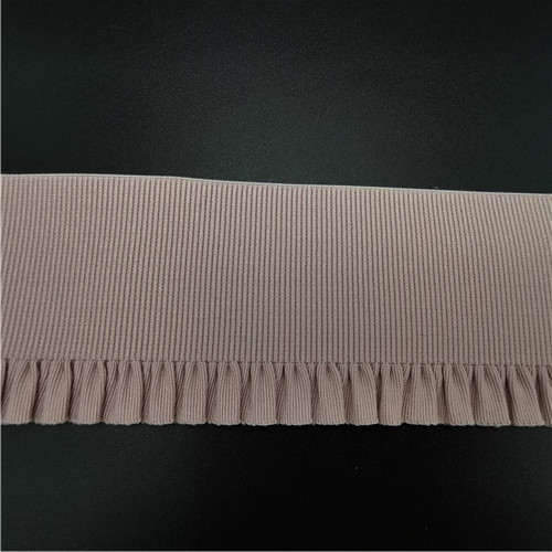 pleated pink elastic band garment trims