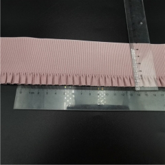 pleated pink elastic band garment trims