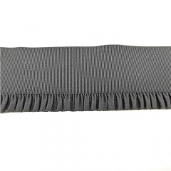 pleated black elastic woven tape trims