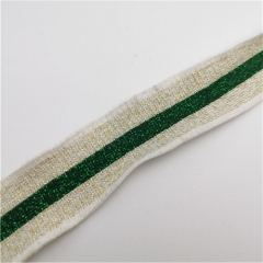 gold metallic polyester stripe tape 30mm for garment