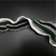 silver metallic and green stripe grain tassle webbing