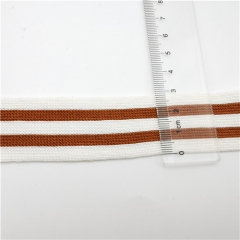 off white and earthyellow grain stripe knitting tape