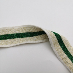 gold metallic polyester stripe tape 30mm for garment